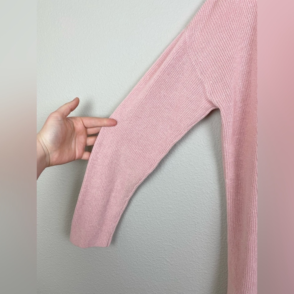 Eileen Fisher Women's Medium Open Front Cardigan Organic Linen Cotton Blush Pink - Picture 3 of 16